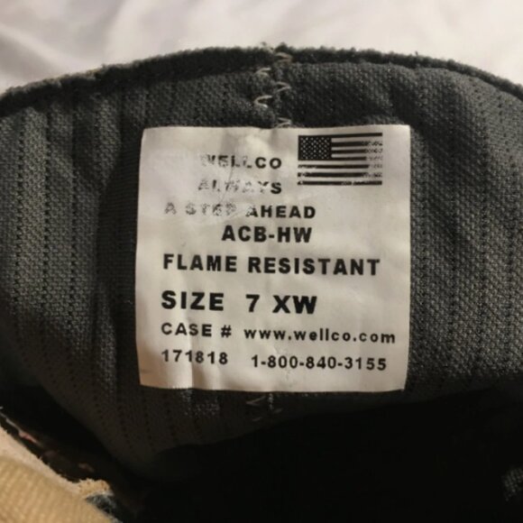 WELLCO HOT WEATHER FLAME RESISTANT DESERT TAN sz7XW COMBAT BOOTS NM 02976 main image 5